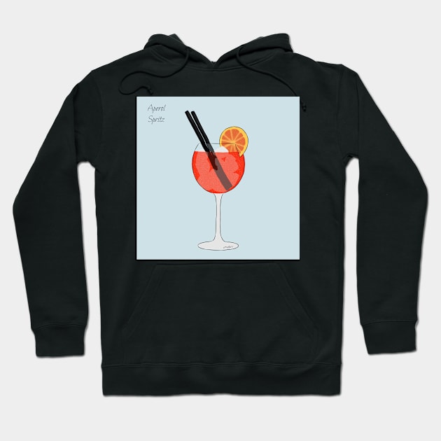 Aperol Spritz Cocktail Summer Drink Hoodie by ArtRaft Pro